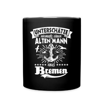 Bremen Sprüche Bremer - Tasse einfarbig - Schwarz - Vorne