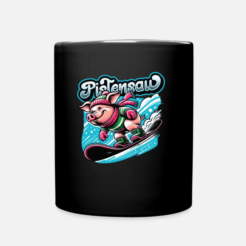 Snowborder Pig Pistensau Après-ski - Mug uni - noir