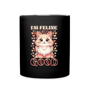 Funny Cat Lady, Cat Mom - Full Colour Mug - black - Front
