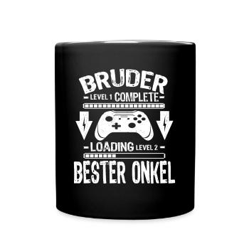 Werdender Onkel 2026 Loading Schwangerschaft Idee - Tasse einfarbig - Schwarz - Vorne