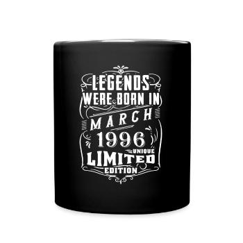 Date de naissance Mars 1996 année Édition limitée - Mug uni - noir - Devant