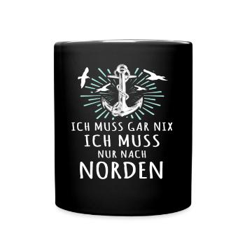 Norden Sprüche Nordener - Tasse einfarbig - Schwarz - Vorne