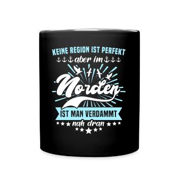 Norden Sprüche Nordener - Tasse einfarbig - Schwarz - Vorne
