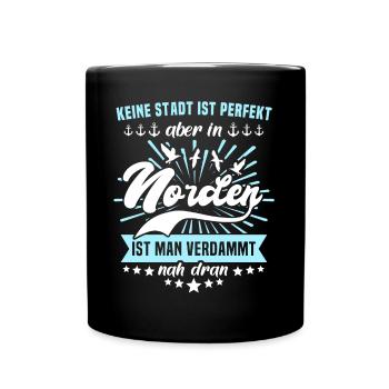 Lustige Norden Sprüche - Tasse einfarbig - Schwarz - Vorne