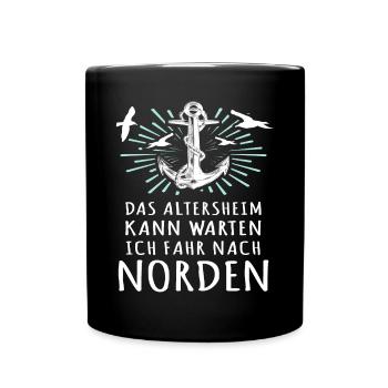 Norden Sprüche Nordener - Tasse einfarbig - Schwarz - Vorne