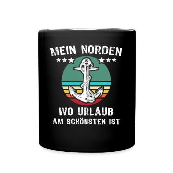 Lustige Norden Sprüche - Tasse einfarbig - Schwarz - Vorne