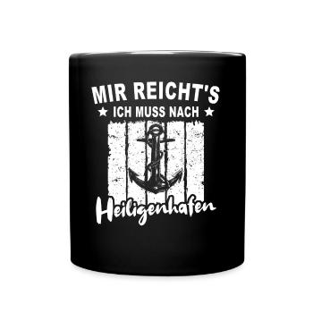 Heiligenhafen - Tasse einfarbig - Schwarz - Vorne