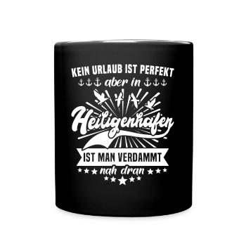 Heiligenhafen - Tasse einfarbig - Schwarz - Vorne