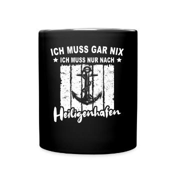 Heiligenhafen - Tasse einfarbig - Schwarz - Vorne