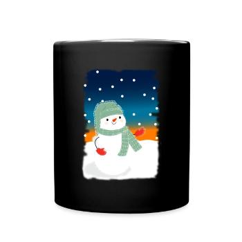 Snowman With Christmas Hat Snowman Lover Gift - Tasse einfarbig - Schwarz - Vorne