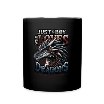 Juste un garçon qui aime les dragons - Boys Dragons - Mug uni - noir - Devant