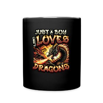 Juste un garçon qui aime les dragons - Boys Dragons - Mug uni - noir - Devant