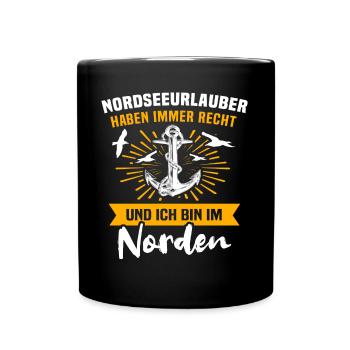 Norden Sprüche - Tasse einfarbig - Schwarz - Vorne