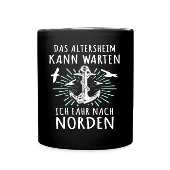 Norden Sprüche - Tasse einfarbig - Schwarz - Vorne