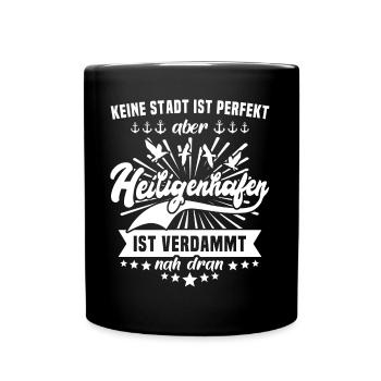 Heiligenhafen - Tasse einfarbig - Schwarz - Vorne