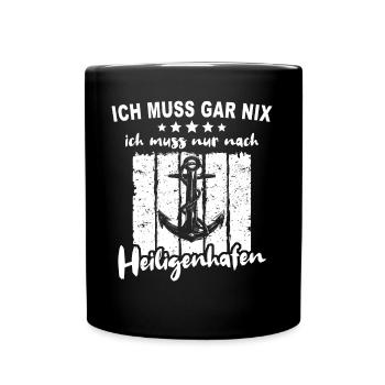 Heiligenhafen - Tasse einfarbig - Schwarz - Vorne
