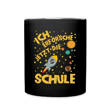Bye Kindergarten Rakete Kita Abgänger Junge - Tasse einfarbig - Schwarz - Vorne