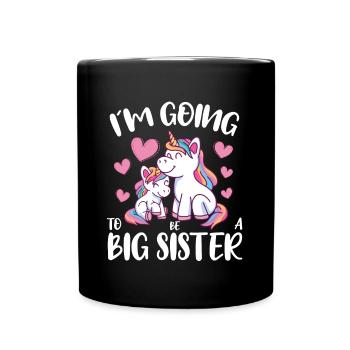I'm Going To Be A Big Sister Unicorns Promoted - Full Colour Mug - black - Front
