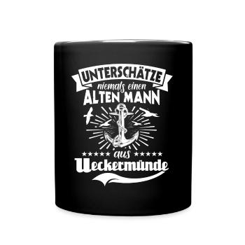 Ueckermünde Sprüche Ueckermünder - Tasse einfarbig - Schwarz - Vorne