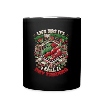 Stock Market Trading Chart - Funny Day Trader - Full Colour Mug - black - Front