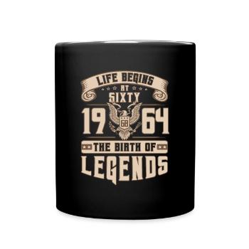60th Birthday Vintage 1964 Anniversary Gift - Full Colour Mug - black - Front
