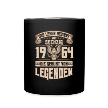 60 Geburtstag Jahrgang 1964 Jubiläum Geschenk - Tasse einfarbig - Schwarz - Vorne
