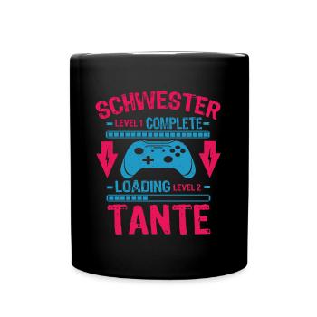 Werde Beste Tante 2026 Laden Schwangerschaft Idee - Tasse einfarbig - Schwarz - Vorne