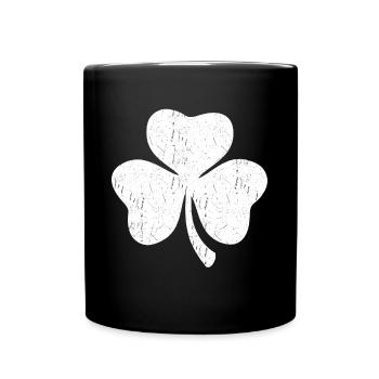White three-leaf clover - Full Colour Mug - black - Front