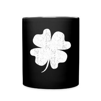 Shamrock White Lucky Charm - Full Colour Mug - black - Front