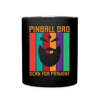 Flipper papa Scan pour paiement rétro flipper cadeau - Mug uni - noir - Devant