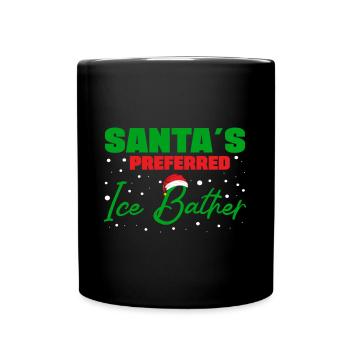 Baignade sur glace Les cadeaux de baigneur de glace préférés du Père Noël - Mug uni - noir - Devant
