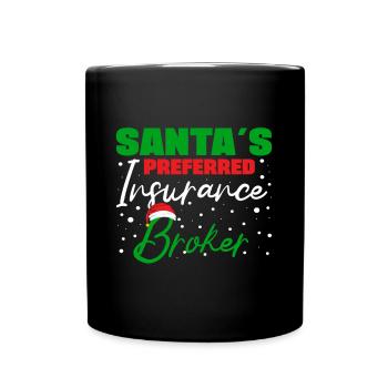 Santa's Preferred Insurance Agent Gifts - Full Colour Mug - black - Front