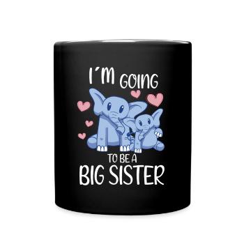 Promu à Going To Be A Big Sister Cute Elephant - Mug uni - noir - Devant