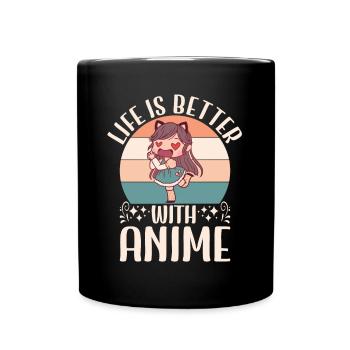 Cute Japanese Manga Women Girls Gift Otaku Kawaii - Tasse einfarbig - Schwarz - Vorne