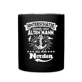 Norden Nordener Norddeutsche - Tasse einfarbig - Schwarz - Vorne