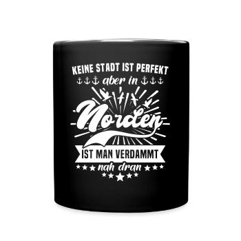 Norden Nordener Norddeutsche - Tasse einfarbig - Schwarz - Vorne