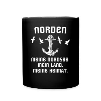 Norden Nordener Norddeutsche - Tasse einfarbig - Schwarz - Vorne