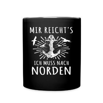 Norden Nordener Norddeutsche - Tasse einfarbig - Schwarz - Vorne