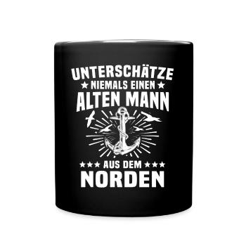 Norden Nordener Norddeutsche - Tasse einfarbig - Schwarz - Vorne