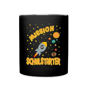 Bye Kindergarten Rakete Kita Abgänger Junge - Tasse einfarbig - Schwarz - Vorne