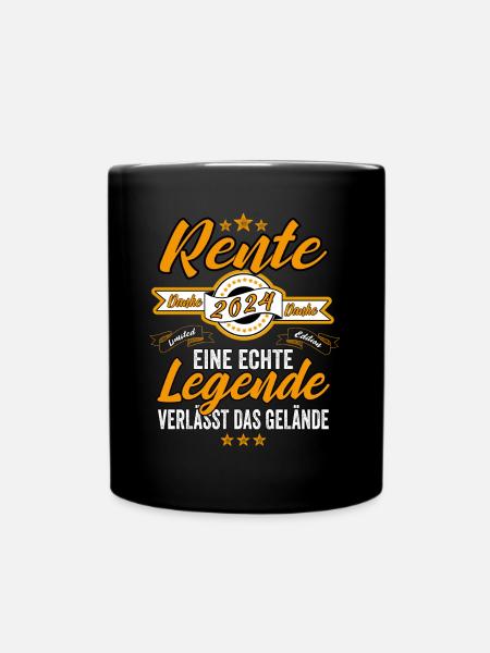 Rente 2024 Pension Ruhestand Frührenten Geschenk - Tasse einfarbig - Schwarz