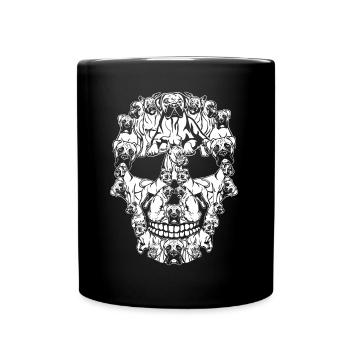 Boxer dog skullHalloween - Full Colour Mug - black - Front