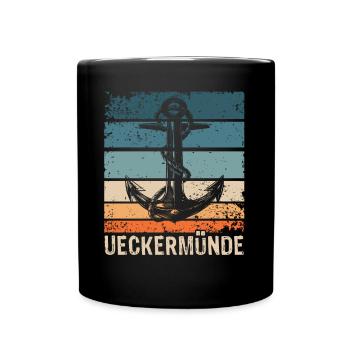 Ueckermünde Sprüche - Tasse einfarbig - Schwarz - Vorne