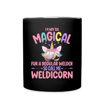 Weldicorn soudage comme un cadeau de fille soudeuse normale - Mug uni - noir - Devant