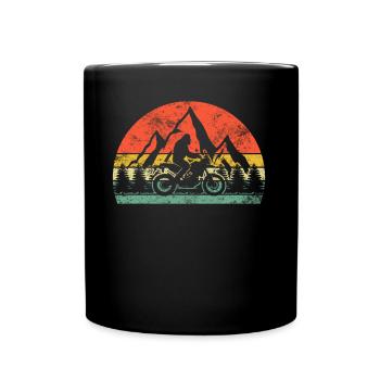 bigfoot riding moto mountain dirt bike - Full Colour Mug - black - Front