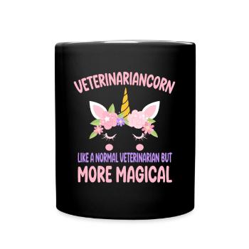 Funny Veterinariancorn like a normal Veterinarian - Tasse einfarbig - Schwarz - Vorne