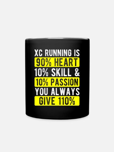 Runn Country Runner and XC Coach - Unique Cross - Tasse einfarbig - Schwarz