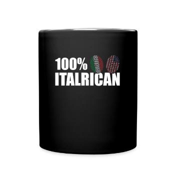 100% Italrican DNA Fingerprint Italy America - Full Colour Mug - black - Front