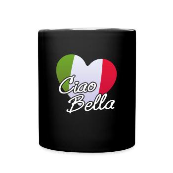 Ciao Bella Italie coeur cadeau italien - Mug uni - noir - Devant