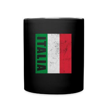 Drapeau de l’Italie fier cadeau de voyage italien - Mug uni - noir - Devant